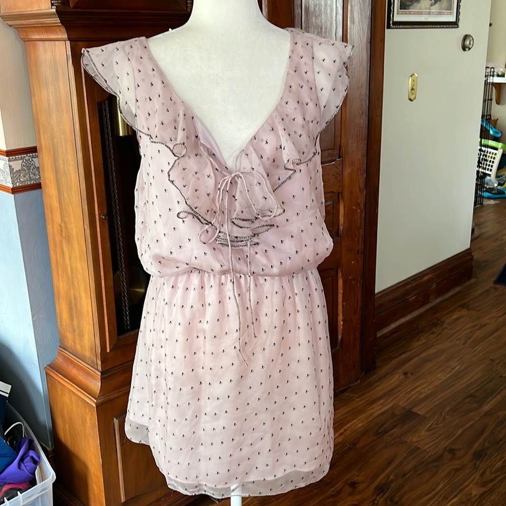 Chelsea & Violet Light Pink Cupid Sheer Dress Size L